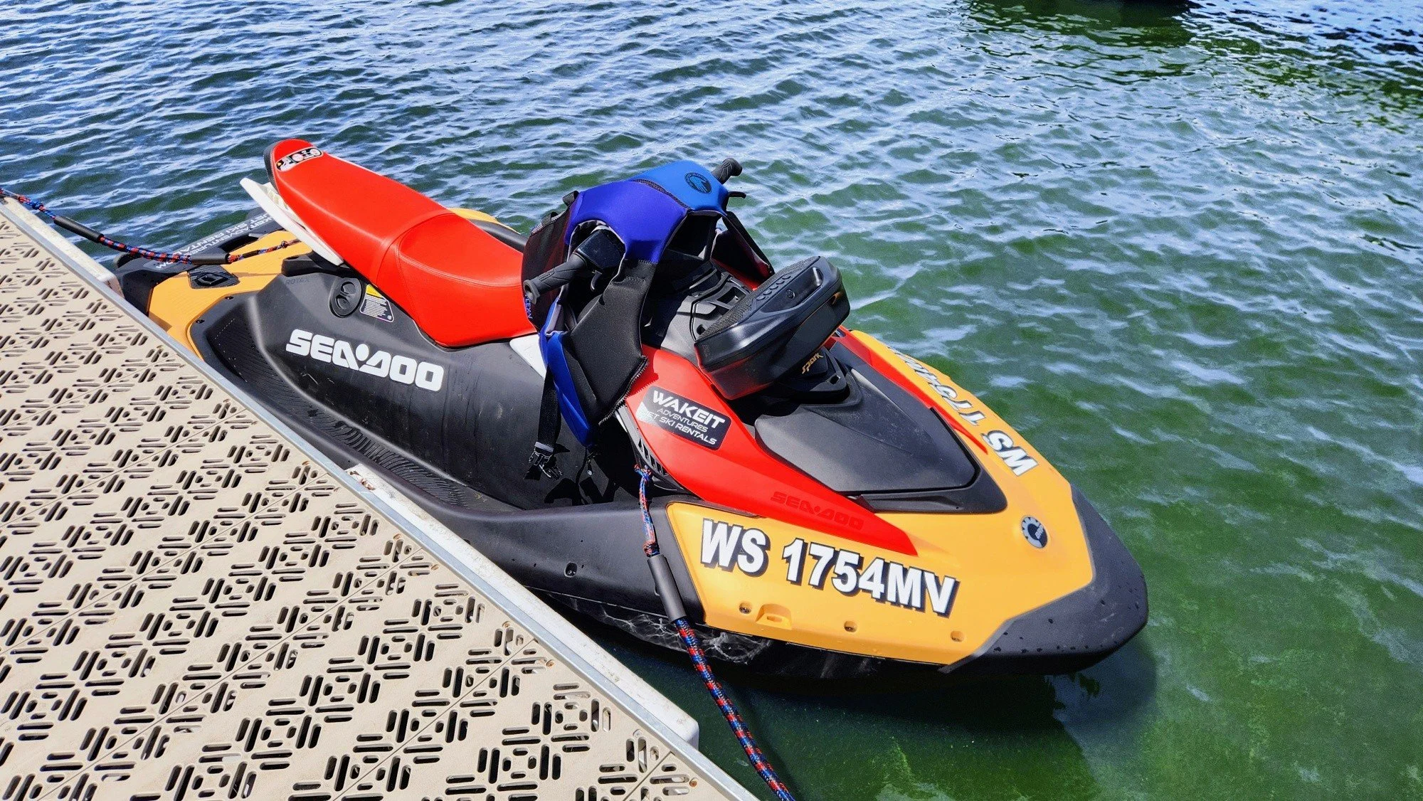 Sure you could drive a car or even a pontoon boat. But you could tie up at your favorite lakeside hangout spots more faster and more funner on a jetski! #wakeit #chetek #lakelife #jetski