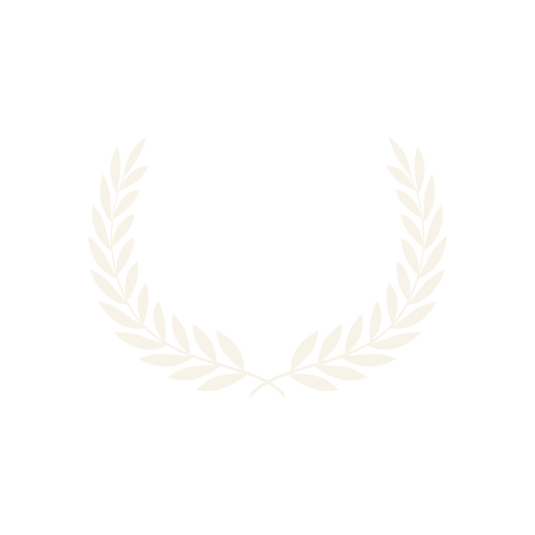 Award graphic with laurel branches surrounding the text 'Outstanding Play, Orlando Fringe' on a black background.