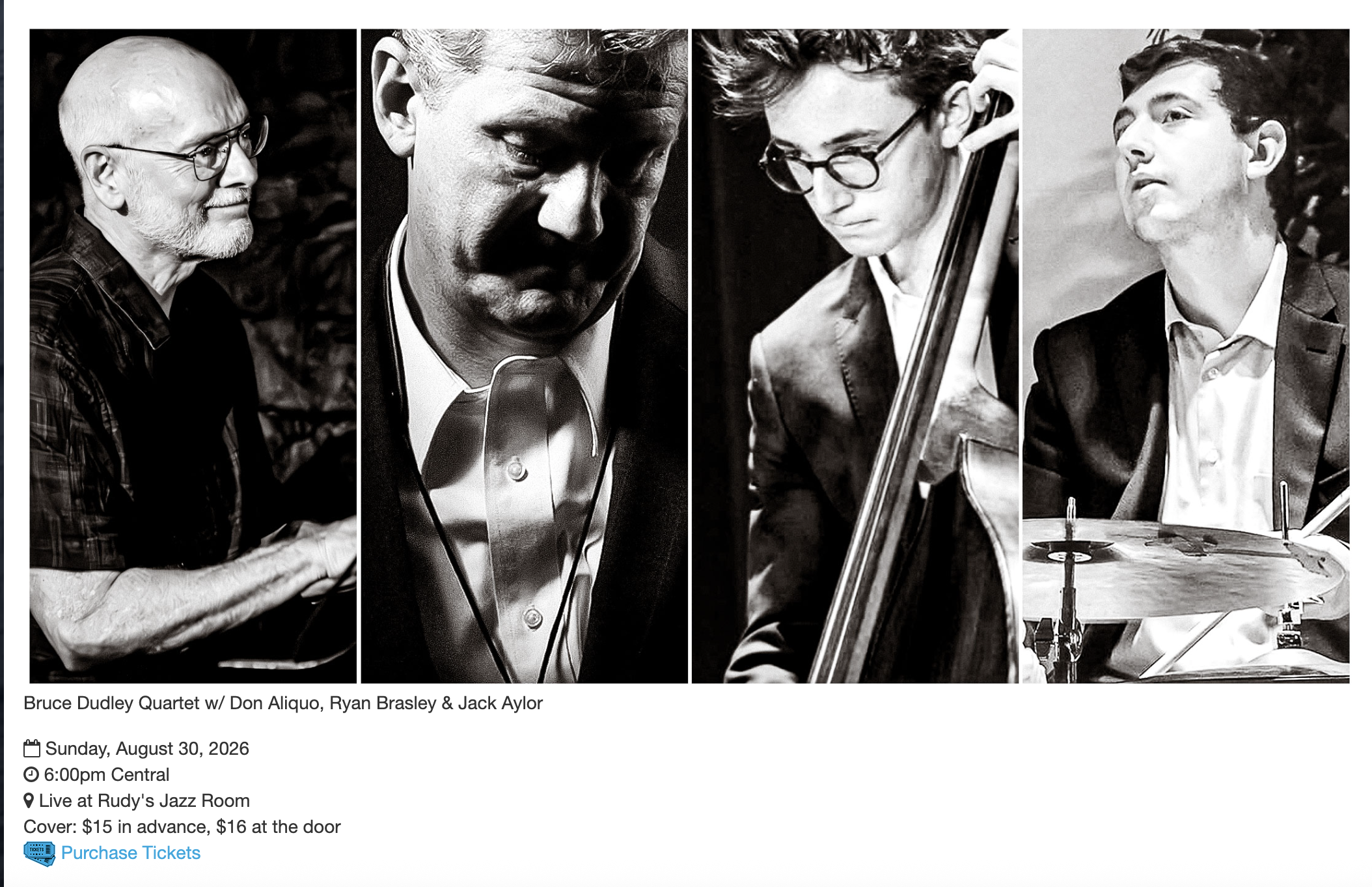 Bruce Dudley Quartet w/ Don Aliquo, Ryan Brasley &amp; Jack Aylor
