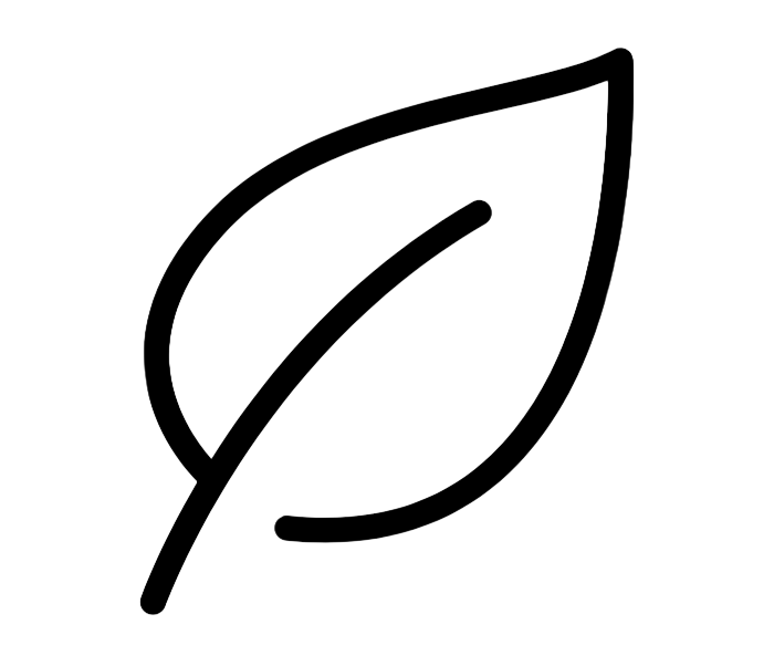 Outline of two overlapping leaves.