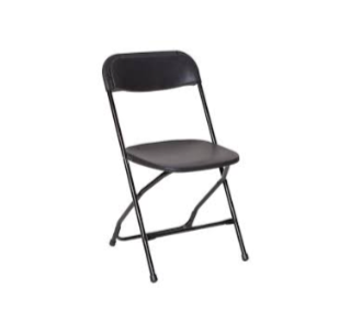 Black Plastic Folding Chair
$1.75 Each