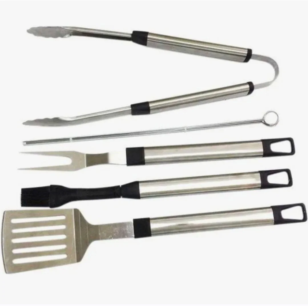 Stainless steel barbecue tool set for gas grill rentals and outdoor events in Phoenix, Arizona