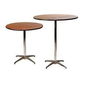 Cocktail Tables Option of 30" or 36" D
~ 30" table seats 2-3 people $12.50 Each
~ 36" table seats  4-5 people $13.00 Each