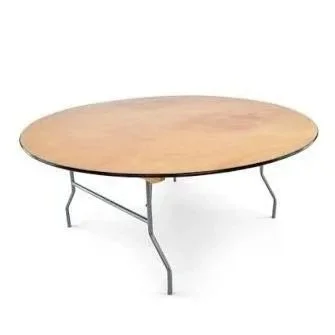 48- Round wood table rentals for parties and events