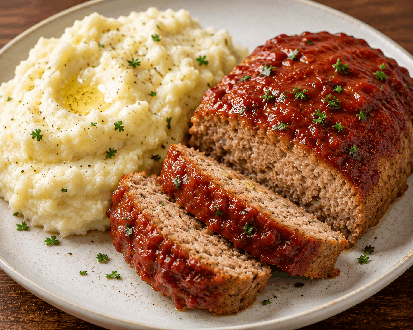 Sliced turkey meatloaf made with lean ground turkey and served as a healthy high-protein meal.