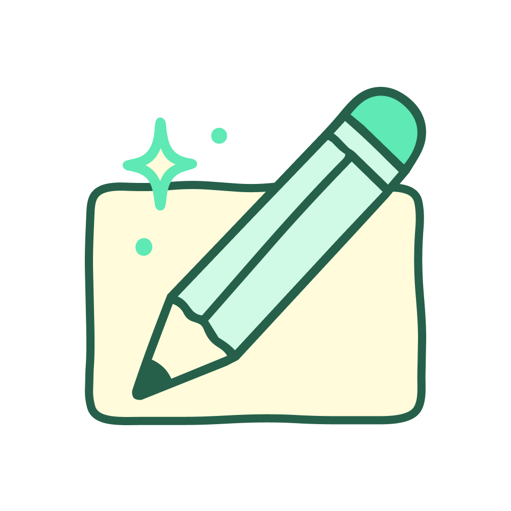 Icon of a pencil to represent creative services.