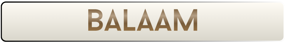 Text on a sign reading 'BALAAM' with a brown background.