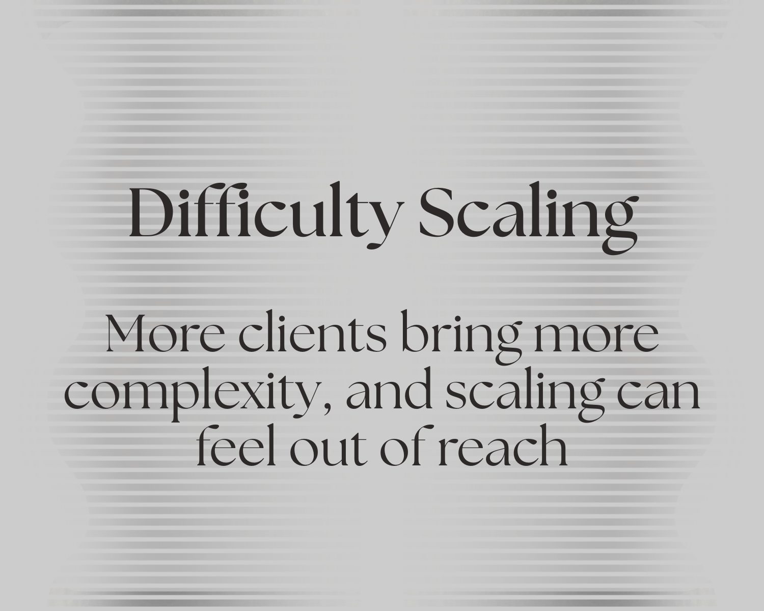 Graphic highlighting difficulty scaling as a challenge for established agents managing increased clients, complexity, and business growth.
