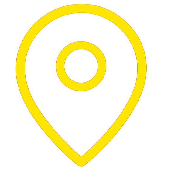 Yellow location pin icon on a black background