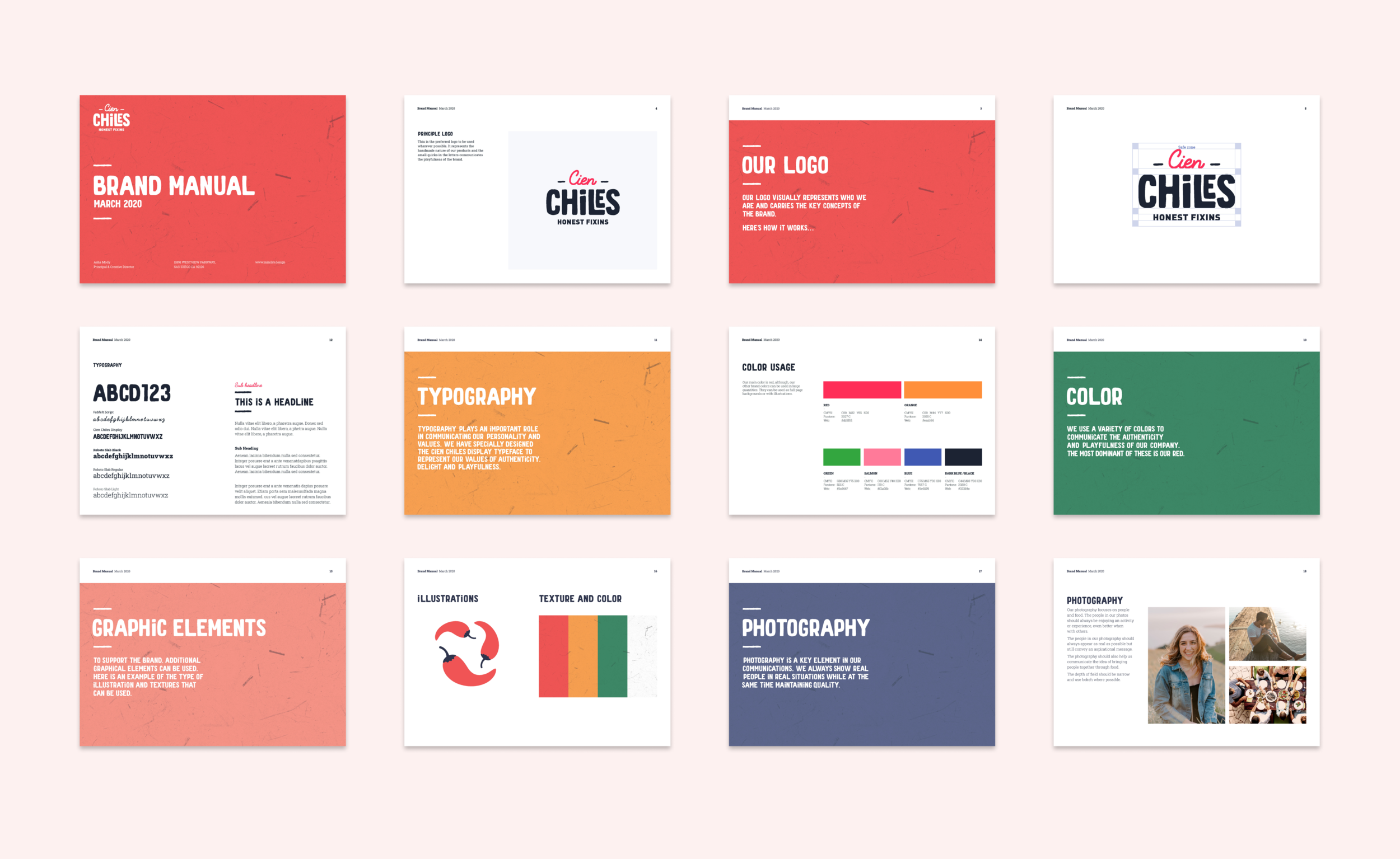 Brand identity design for Cien Chiles by Mindsy Design