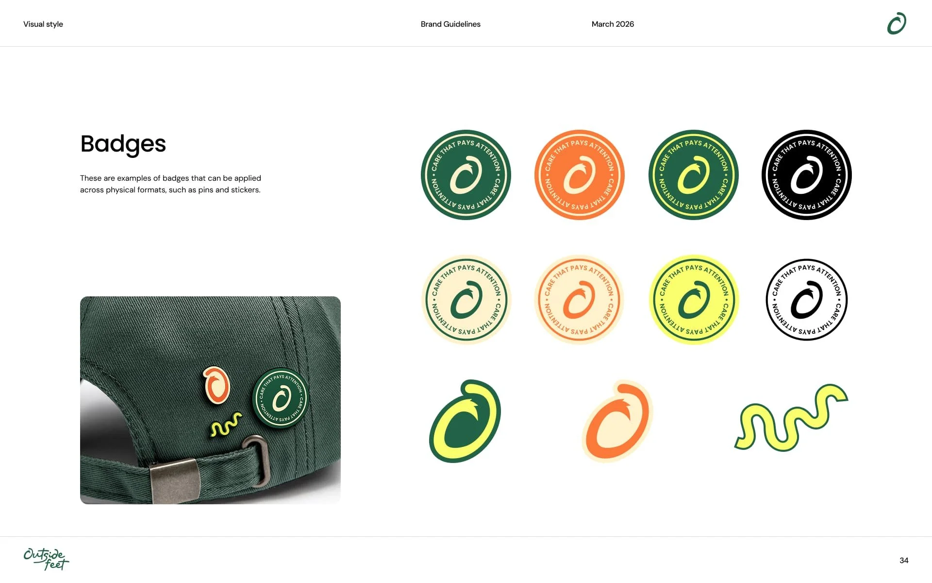 Brand identity design for Outside Feet by Mindsy Design