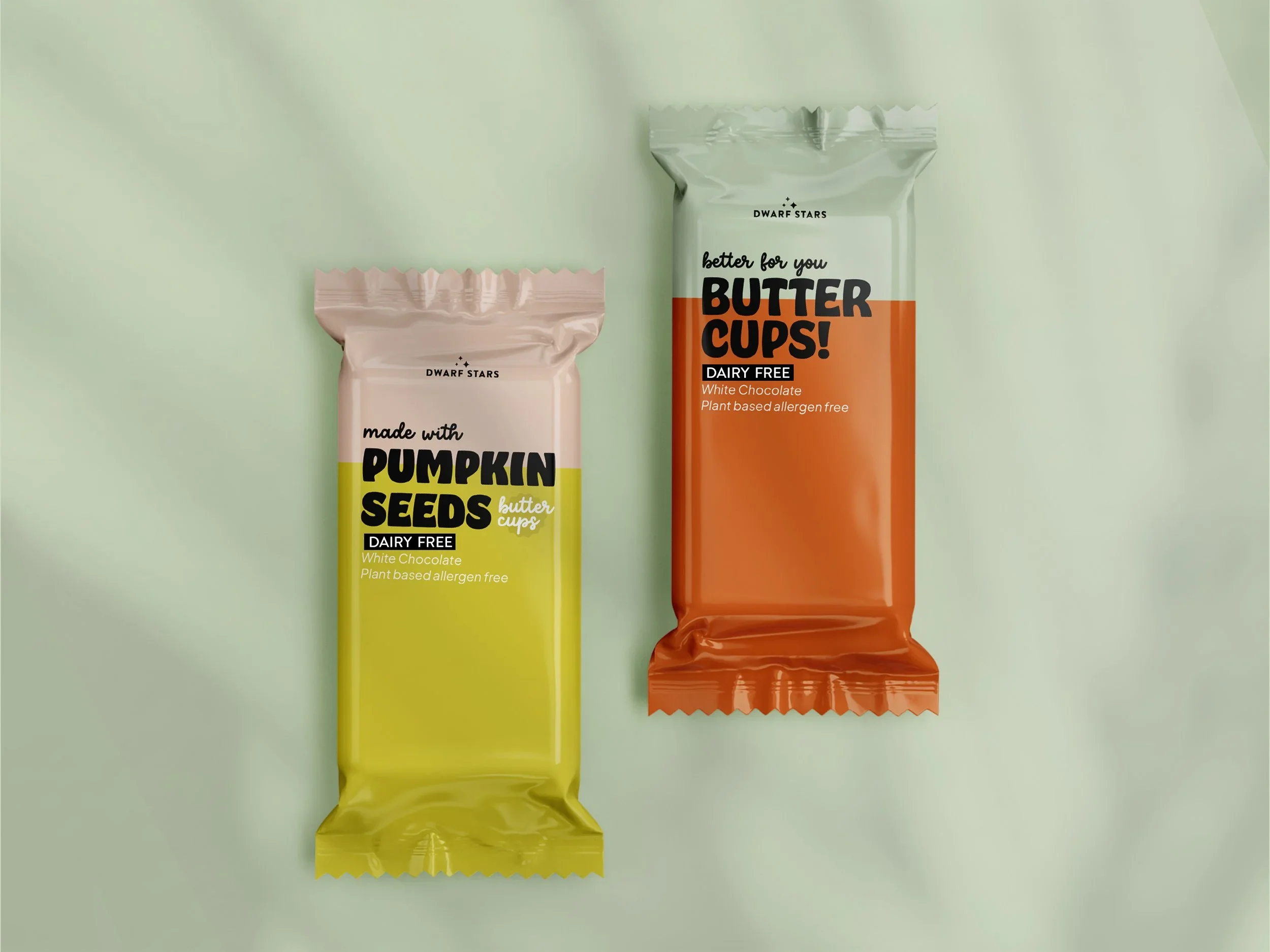 Dwarf Stars Chocolate bag mockup and packaging design concept