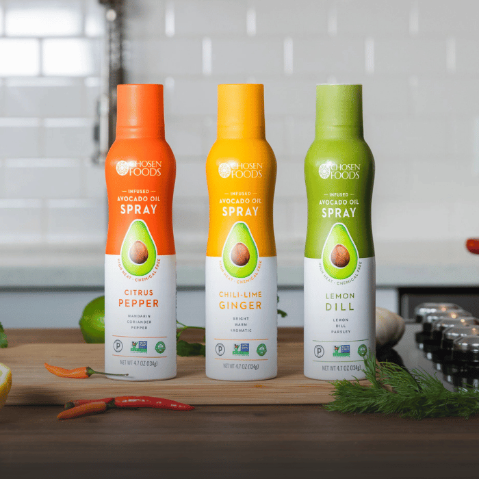 Chosen Foods avocado infused cooking spray product packaging case study