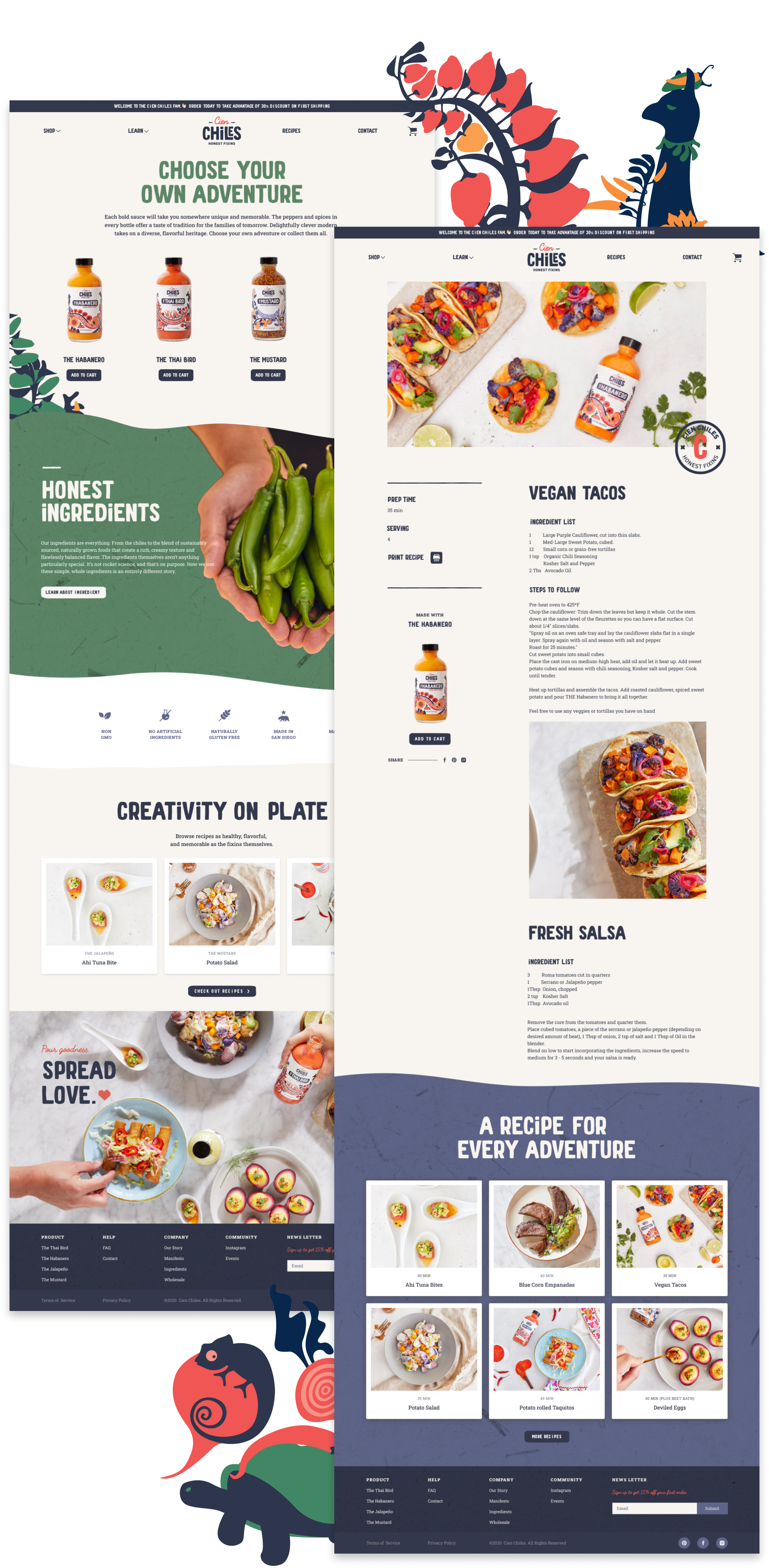 Brand identity design for Cien Chiles by Mindsy Design