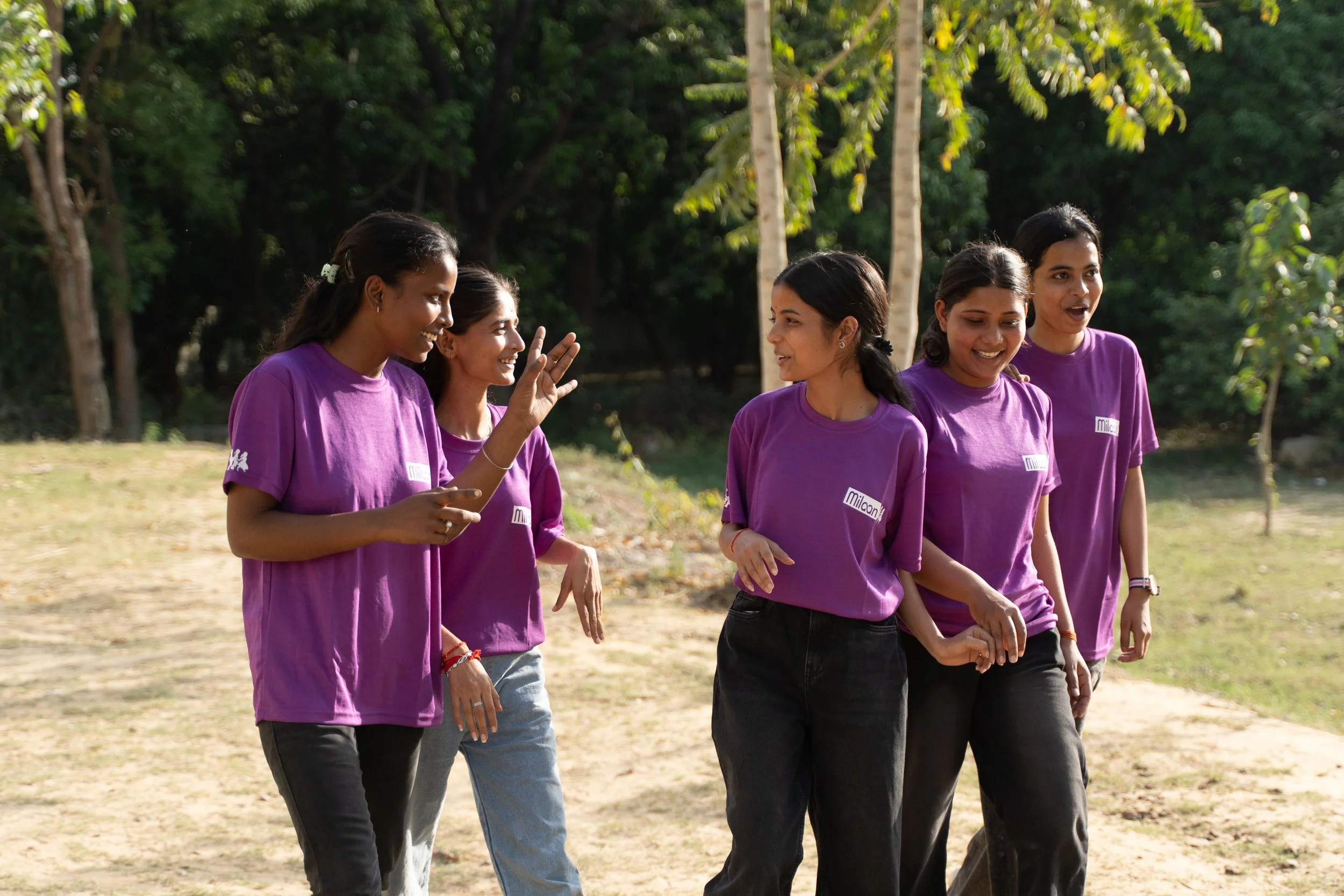 Girls participating in the Milaan Foundation's Girl Icon program, a cause supported by Asha Mody