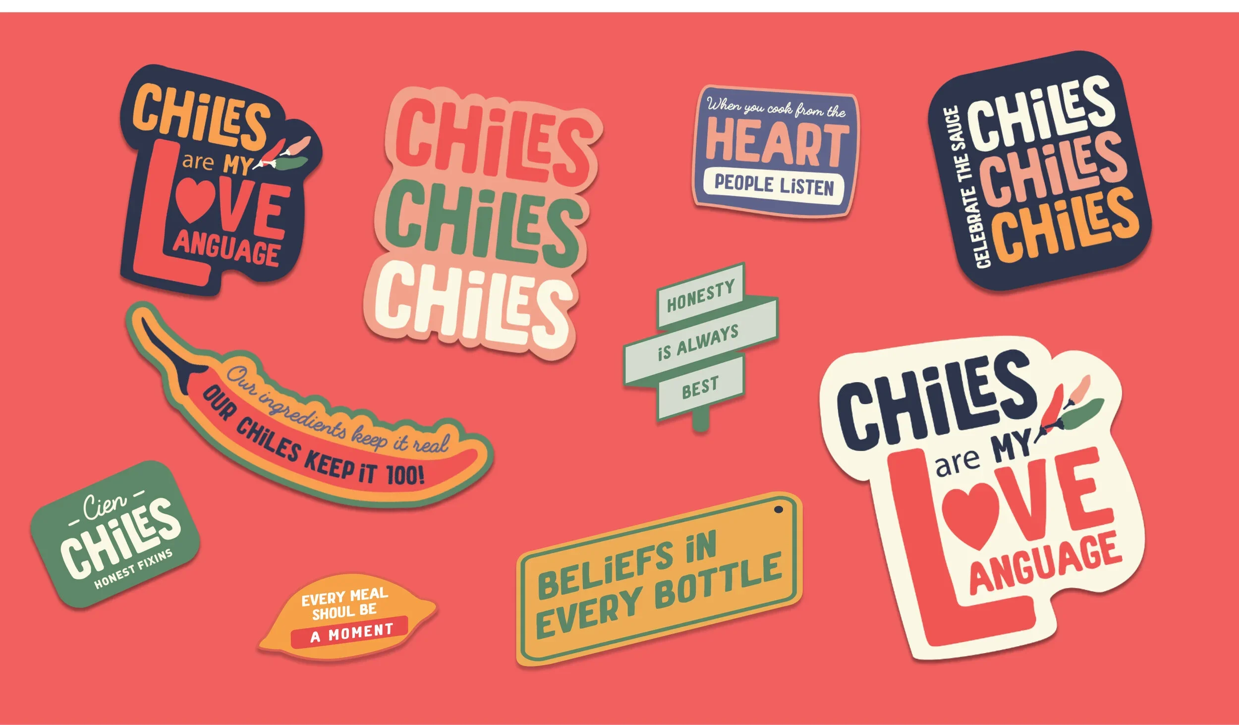 Brand identity design for Cien Chiles by Mindsy Design