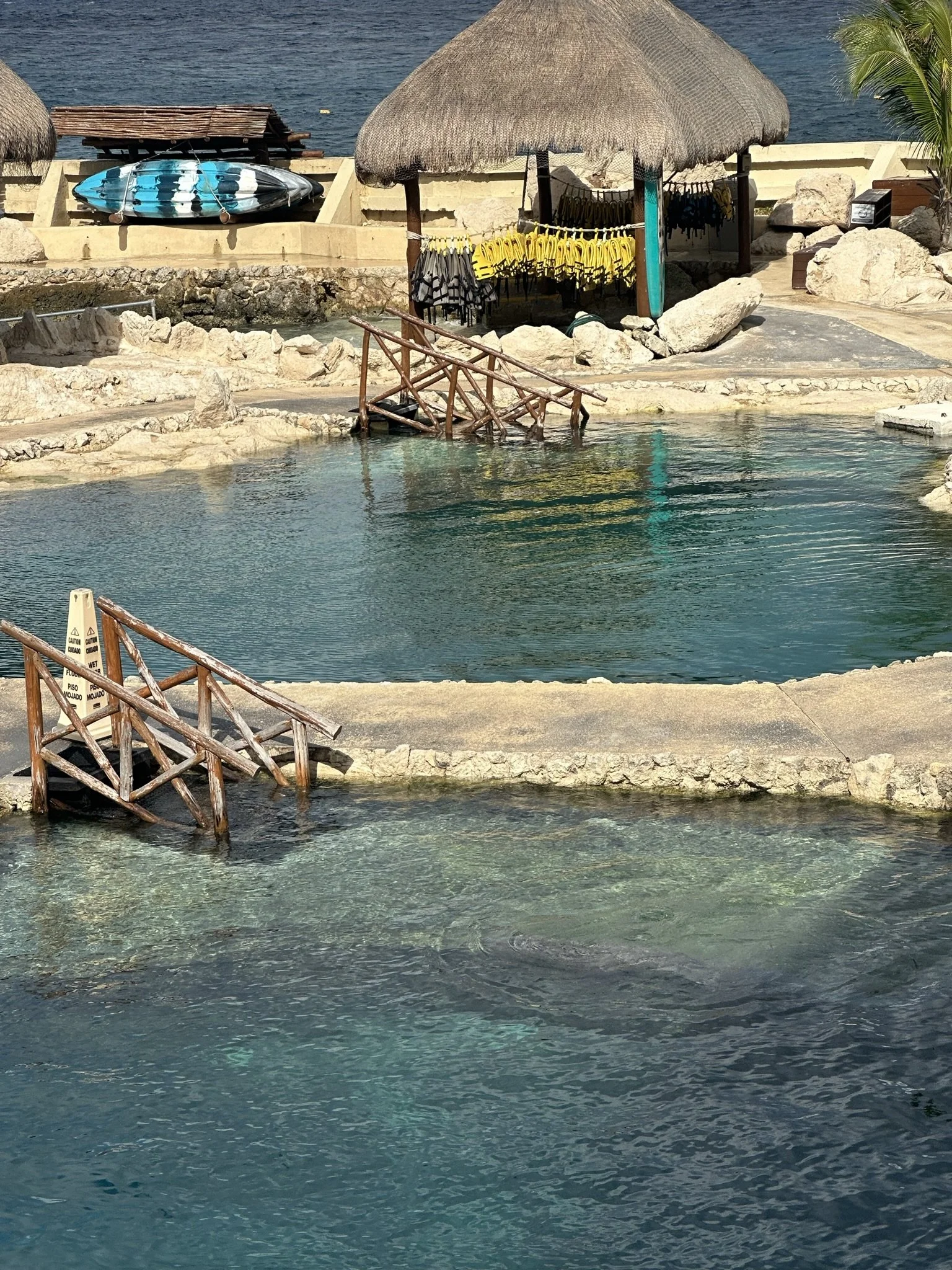 Waterfront huts in Cancun