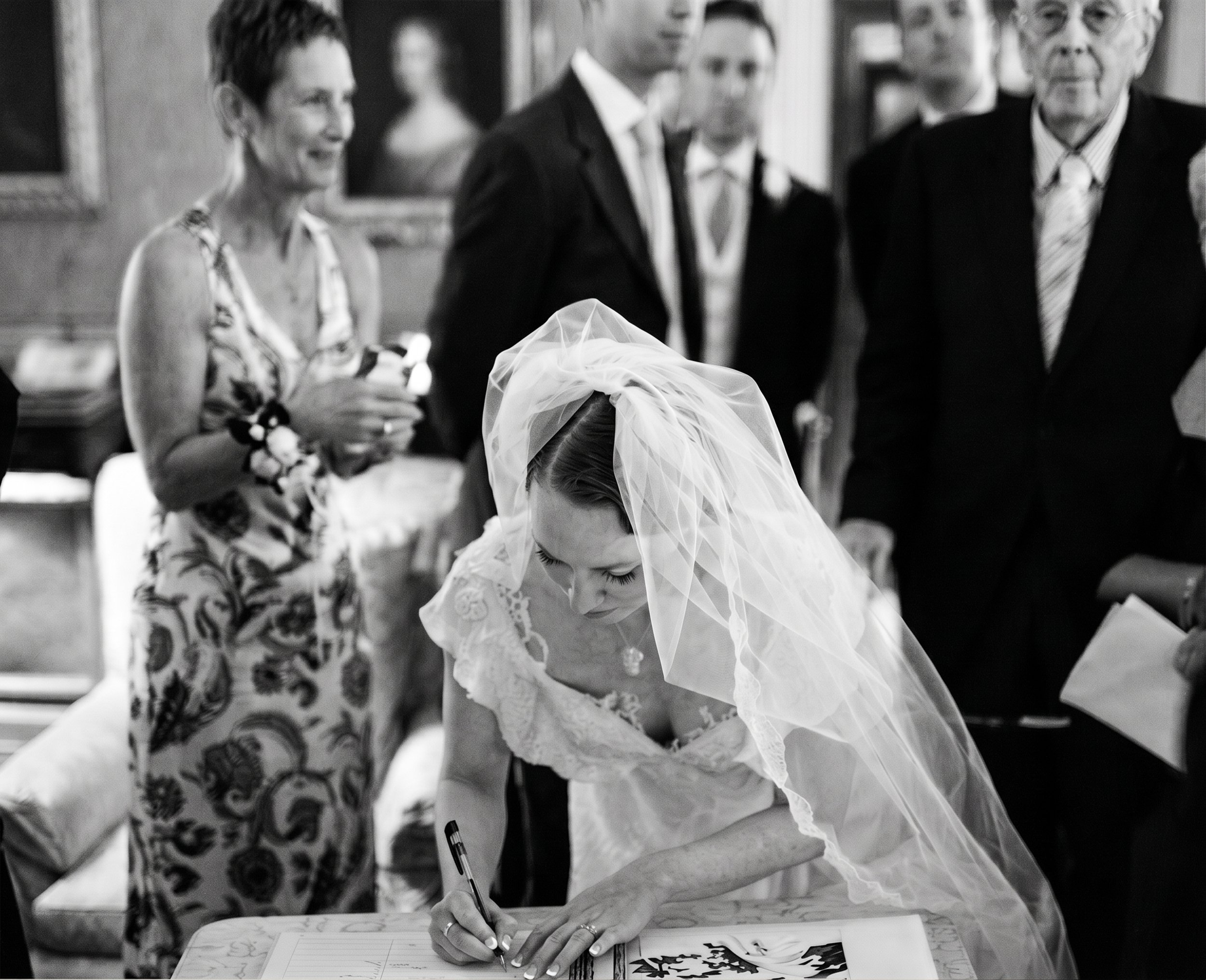 Bride wearing couture at luxury wedding