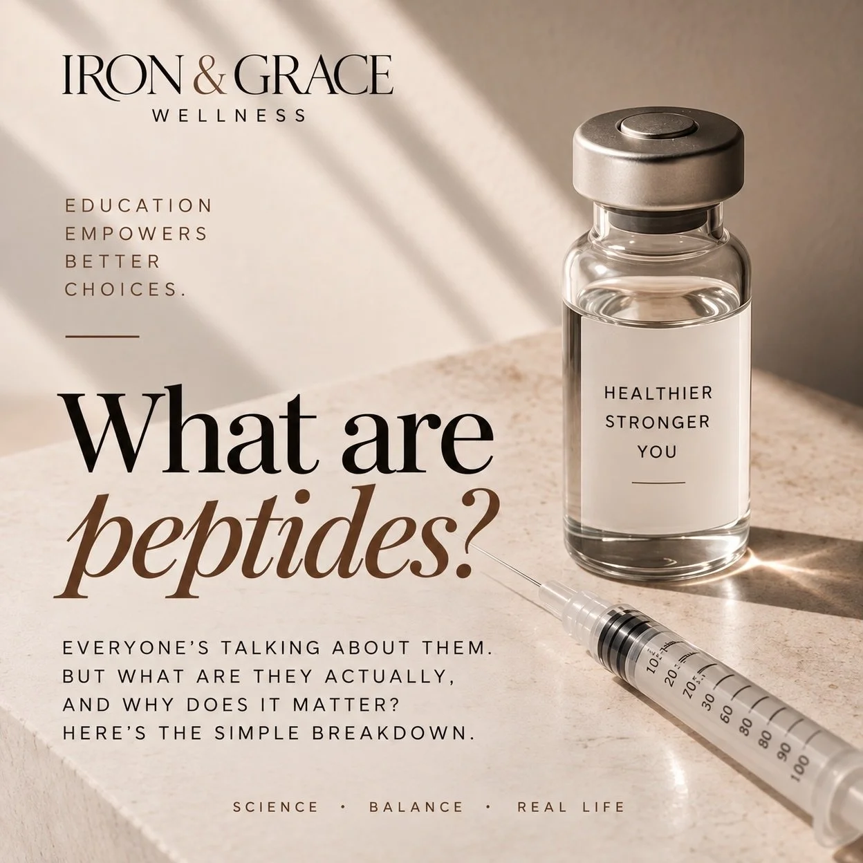 Peptides are everywhere right now, but what do they actually do? 👀

Think of them as tiny messengers that signal specific processes in the body, from recovery and metabolism to sleep, muscle support, and healthy aging.

The key? The right peptide, f
