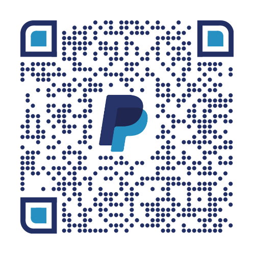 PayPal logo with a QR code surrounding it.