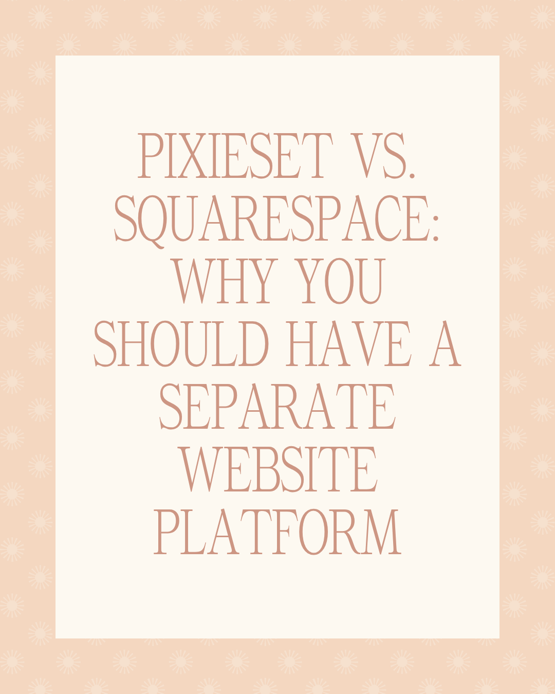 Why Hosting Your Website on Your Gallery Platform is Costing Your Photography Business