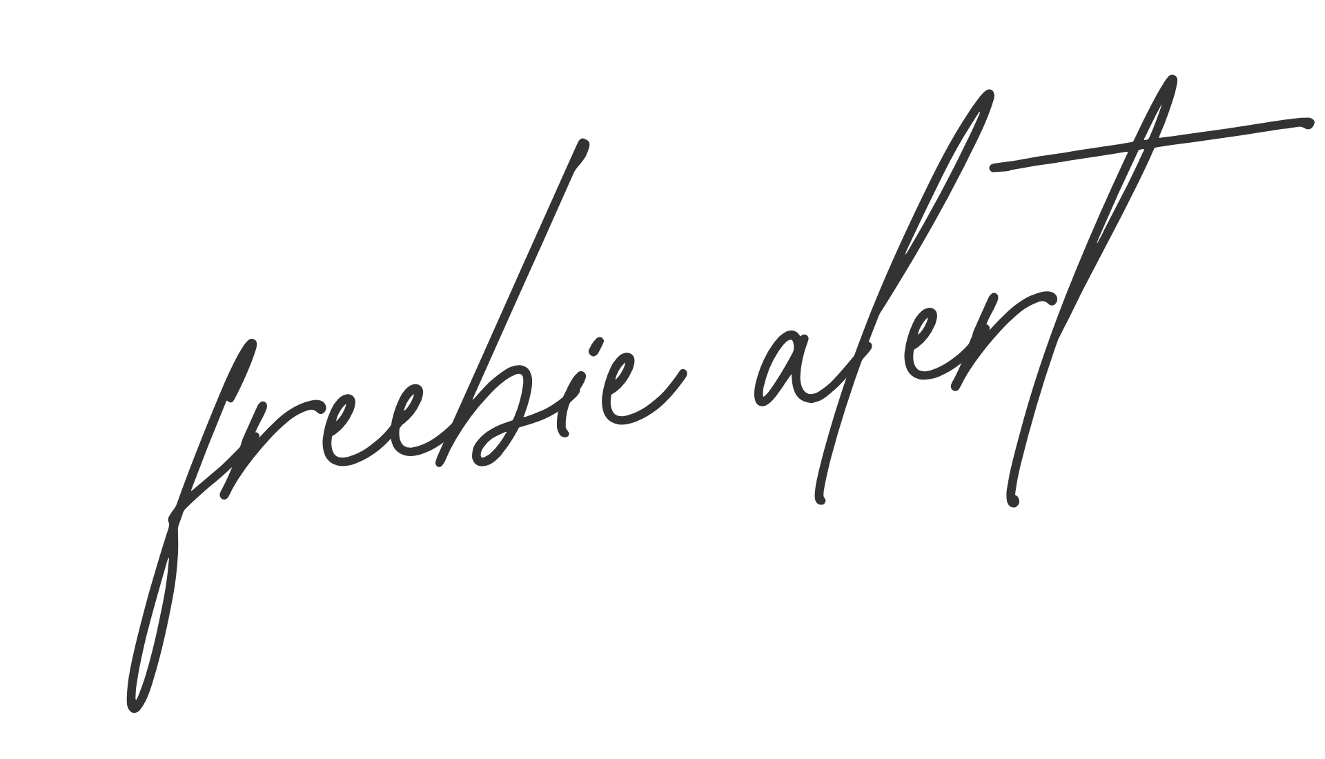 Script writing overlay that says "Freebie Alert".