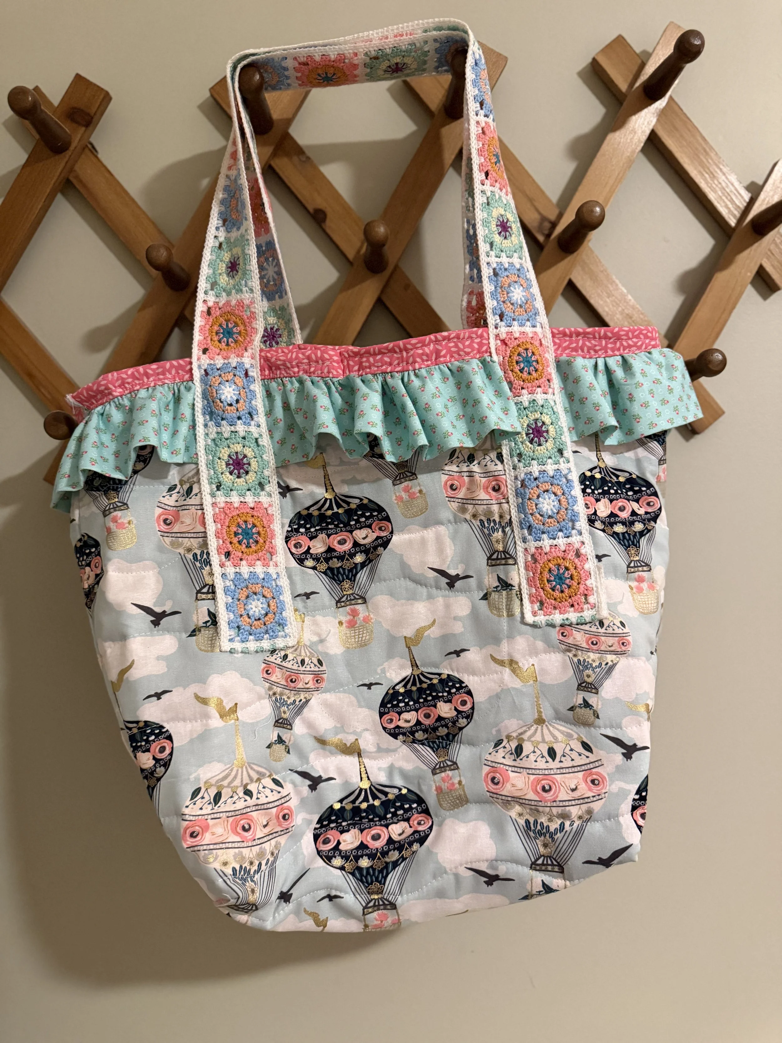 Medium Quilted Hot Air Balloon Tote Bag