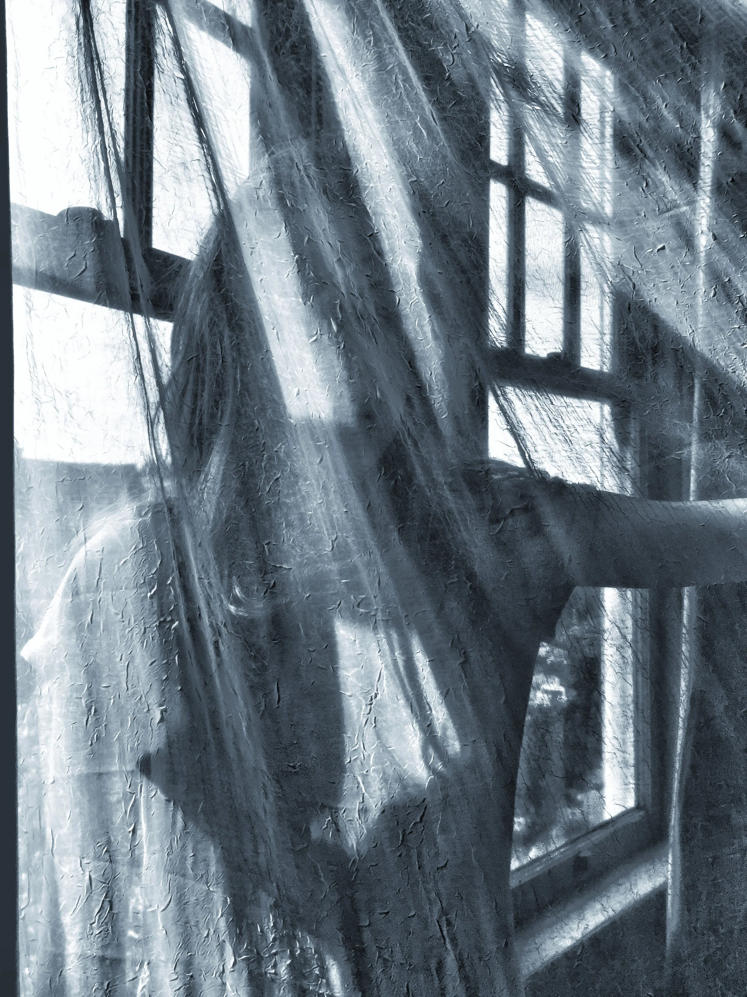 Astrid is casting shadows from behind a veil