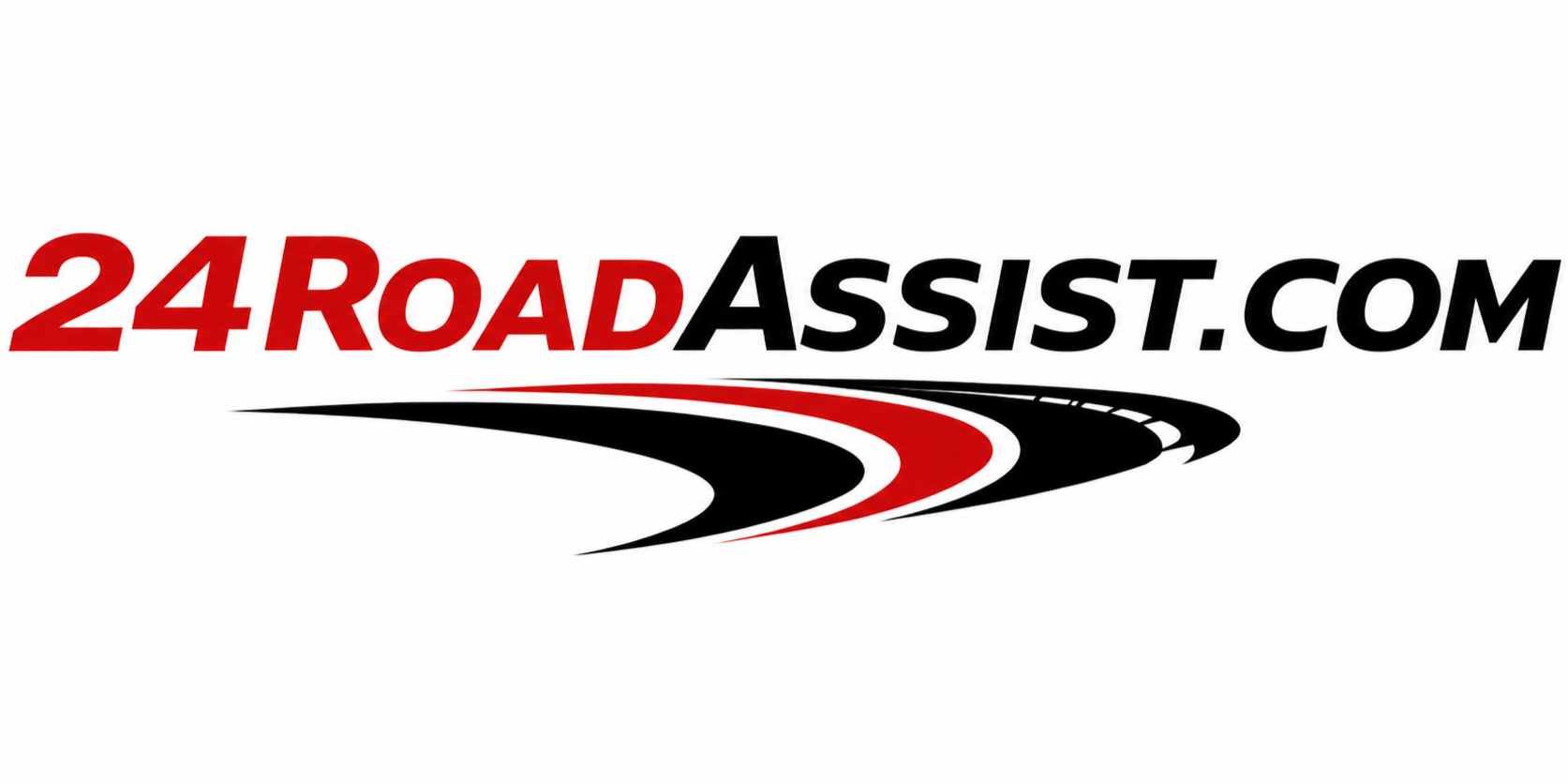 Logo for 24RoadAssist.com with red and black stylized road graphic