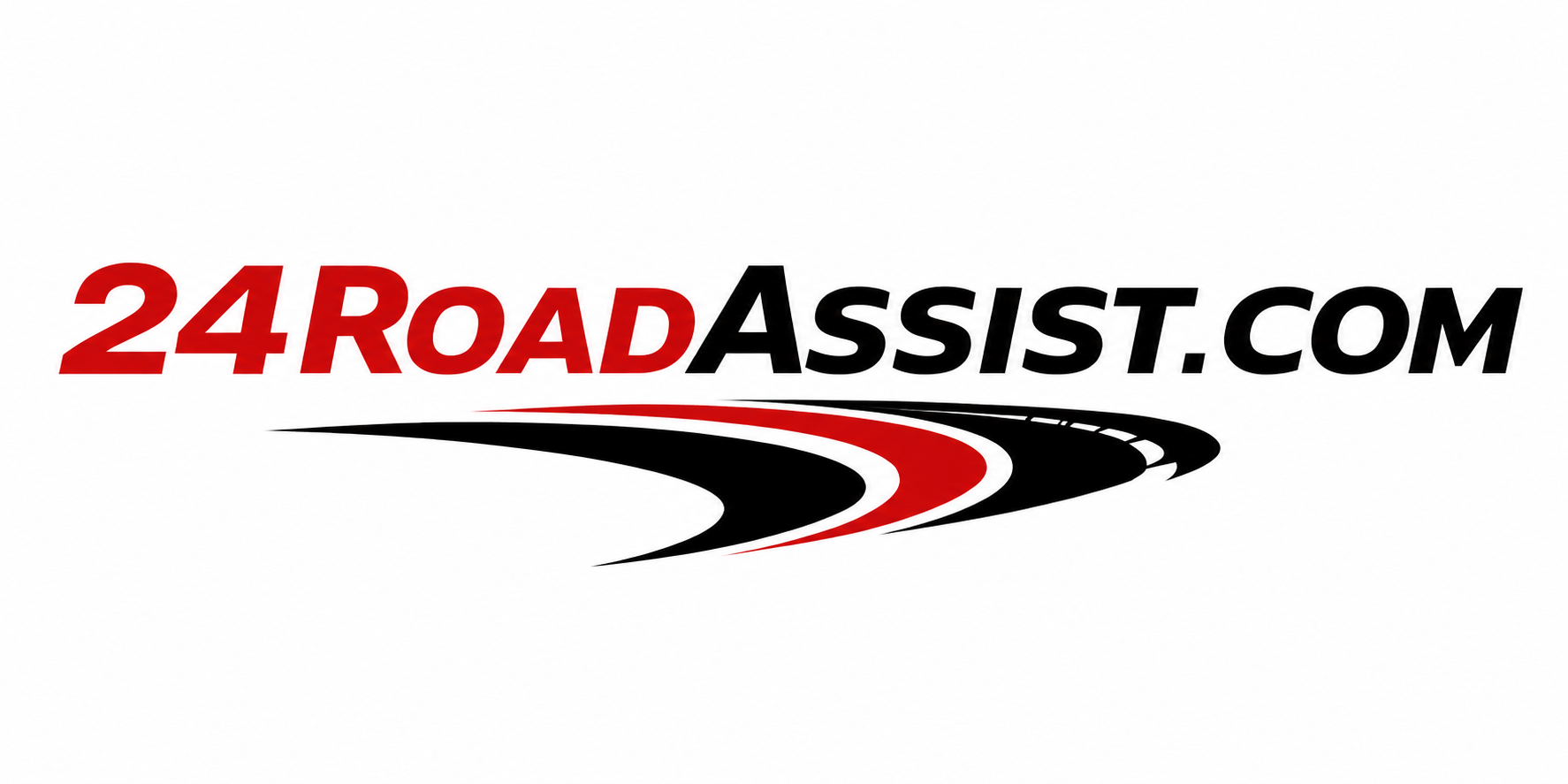 24RoadAssist.com logo with stylized black and red road graphic
