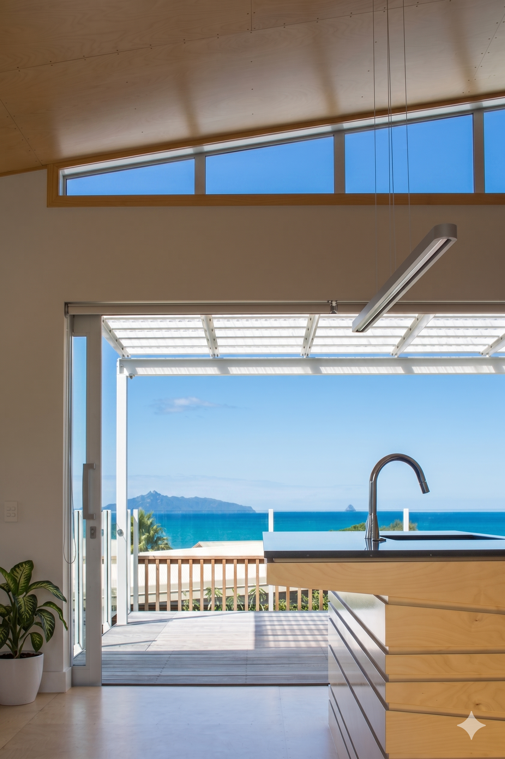 High End redisential house in Langs Beach, large sliding doors, deck and pergola