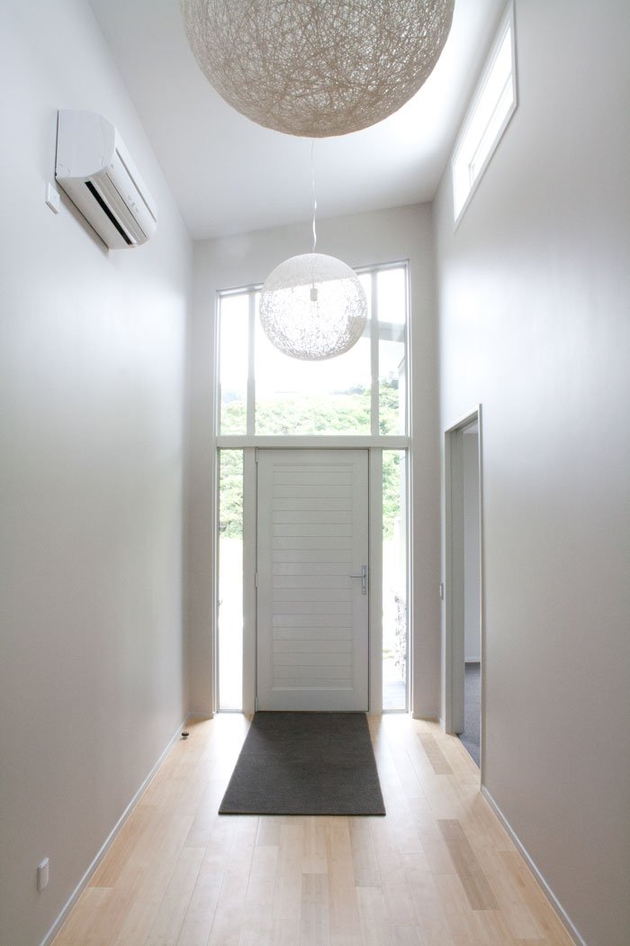 Grand entrance-way of new build home in Belmont, Wellington designed by Intelligent Designs