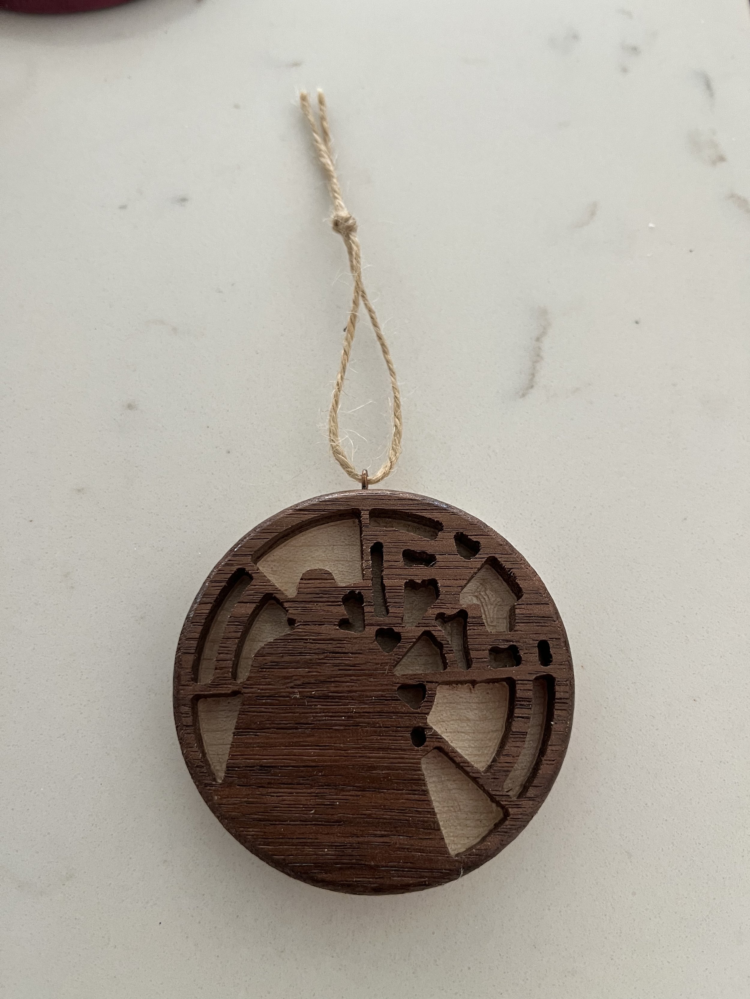 Handcrafted Wooden Darth Vader Circle Ornament