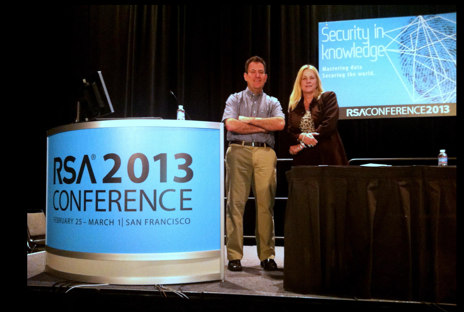 Joshua Brickman and Mary Ann Davidson just after presenting at RSA Conference
