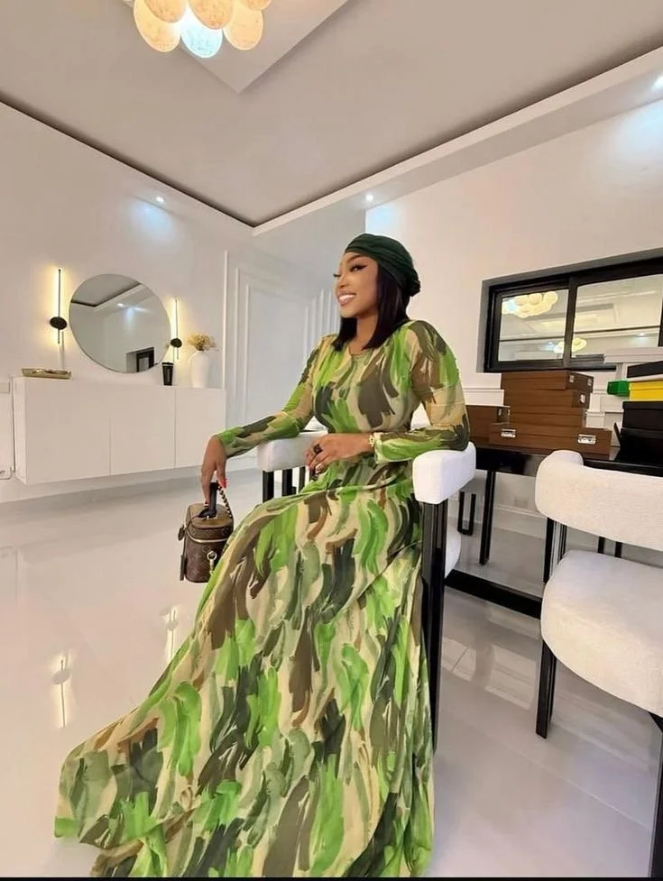 Elegant Camouflage Maxi Dress