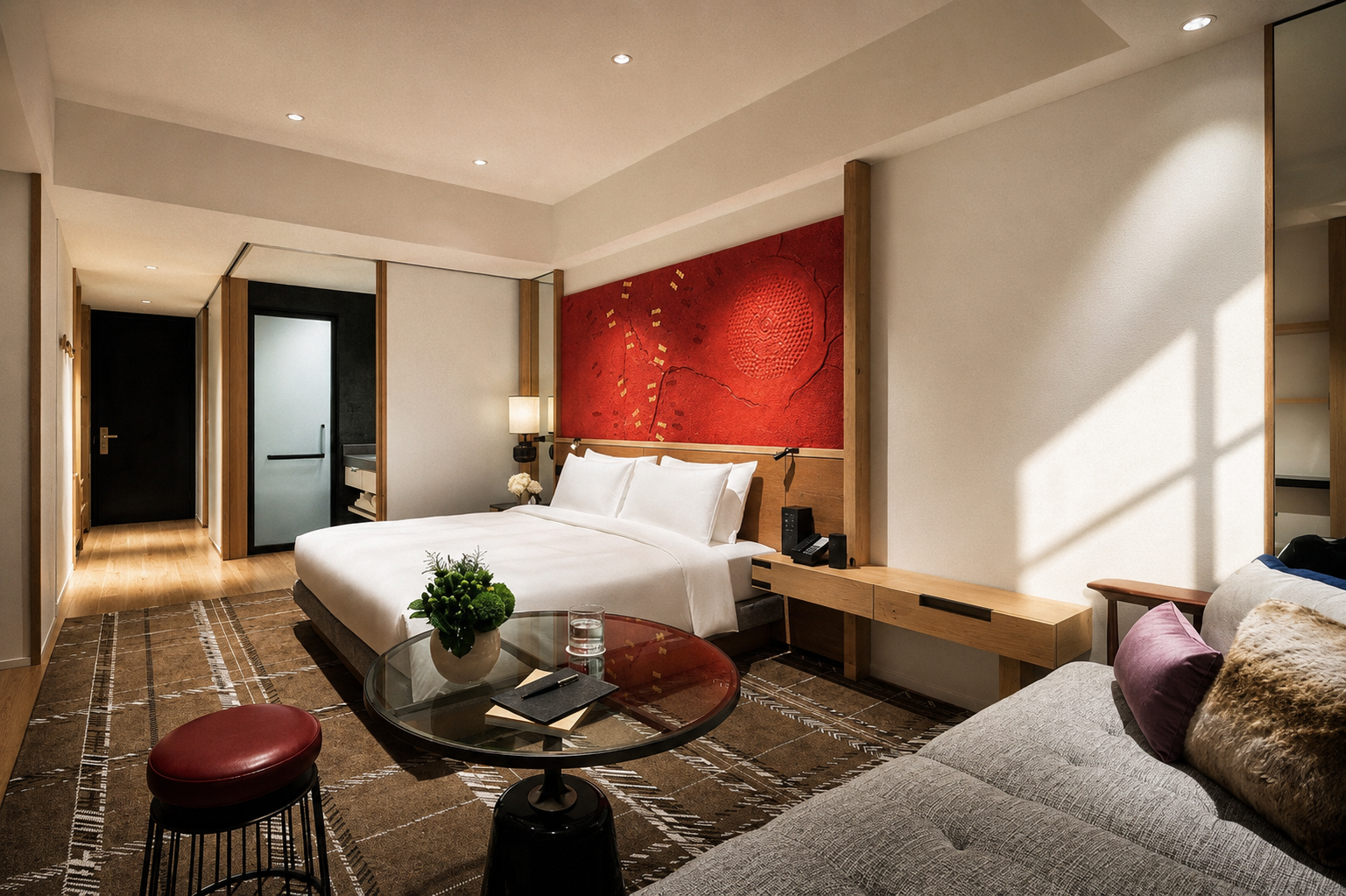 Lujo consciente y diseño sofisticado: la suite principal del Hyatt Centric Kanazawa.