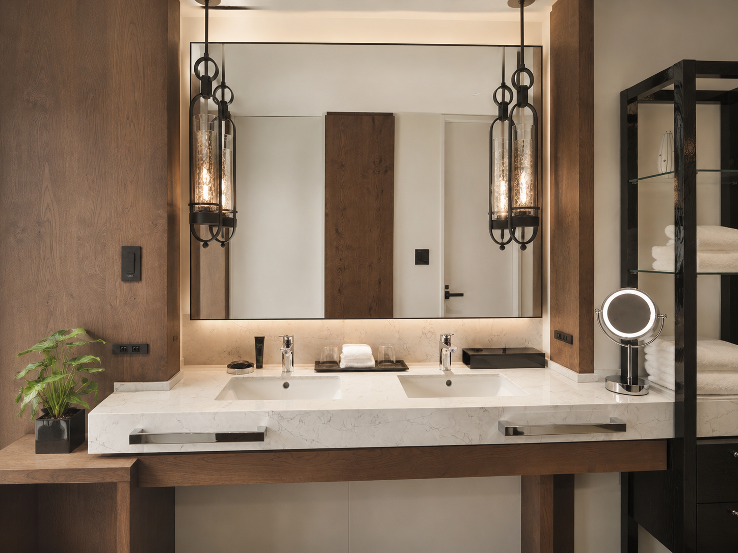 Santuario de bienestar: el diseño interior y tocador doble de las suites en el Hyatt Centric Kanazawa.