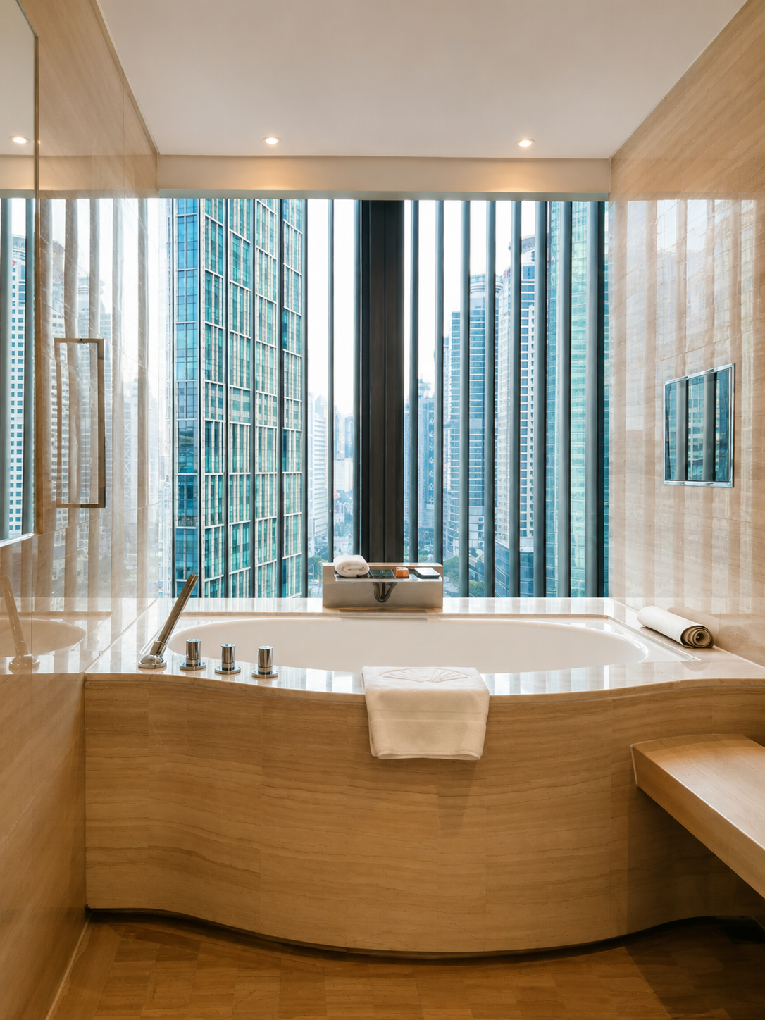Bañera con vista privilegiada a Shanghai