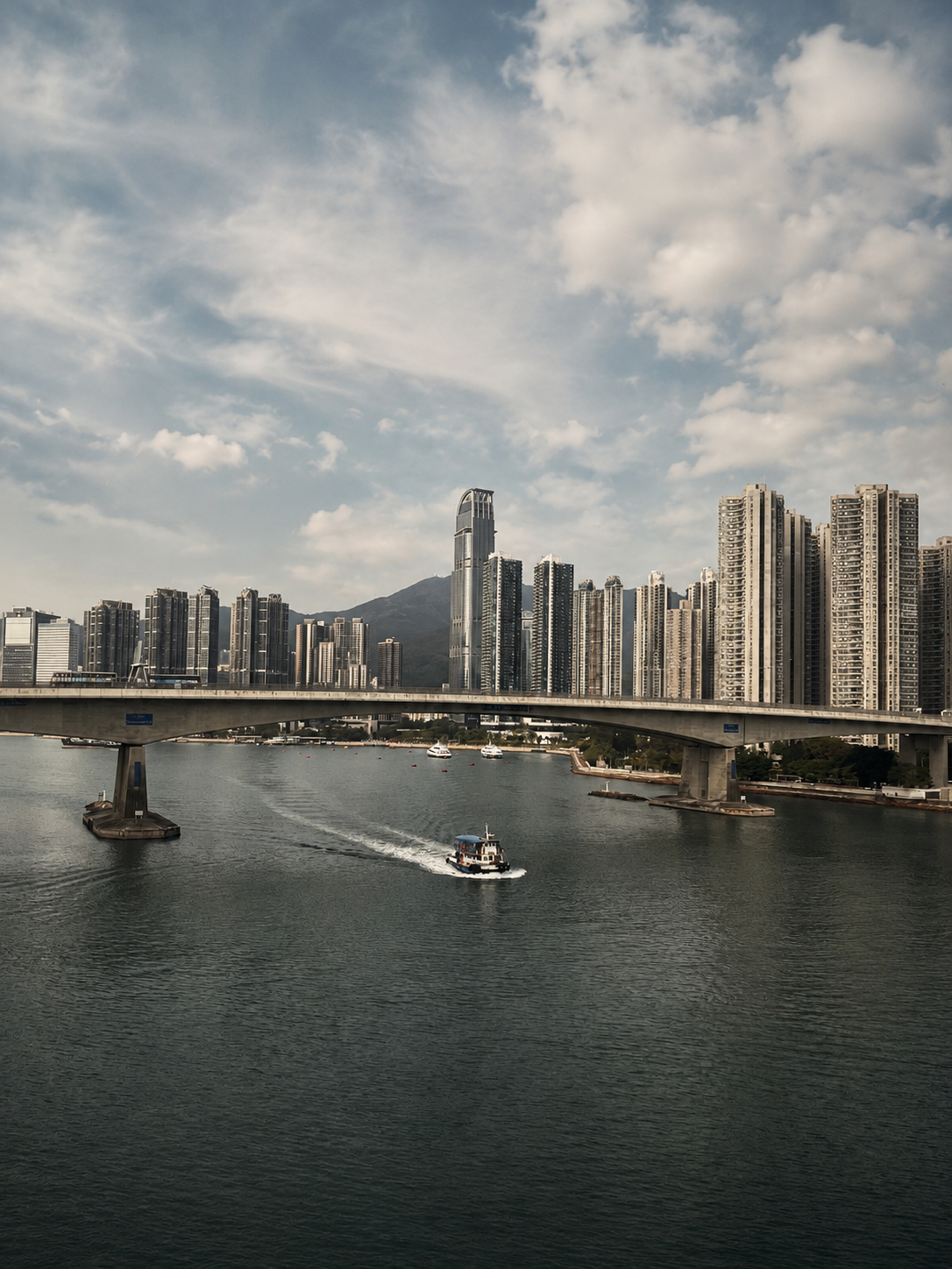 Bahía de Hong Kong con vista al skyline de Victoria Harbour