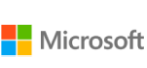 Microsoft logo with four colored squares (red, green, blue, yellow) and the word 'Microsoft' in black text.