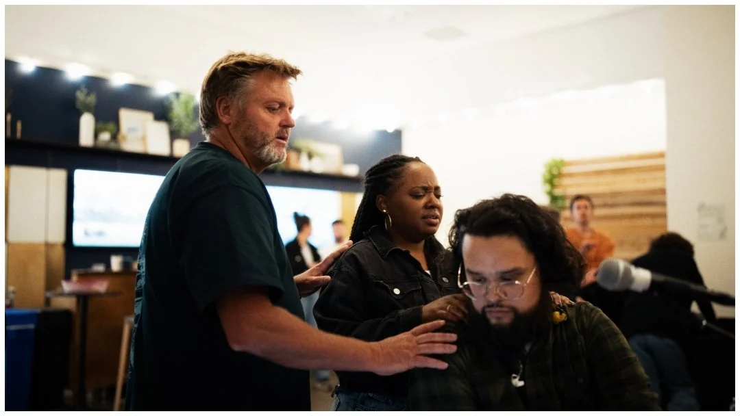 Getting prayed for while I reboot my Ableton set after it crashed. 