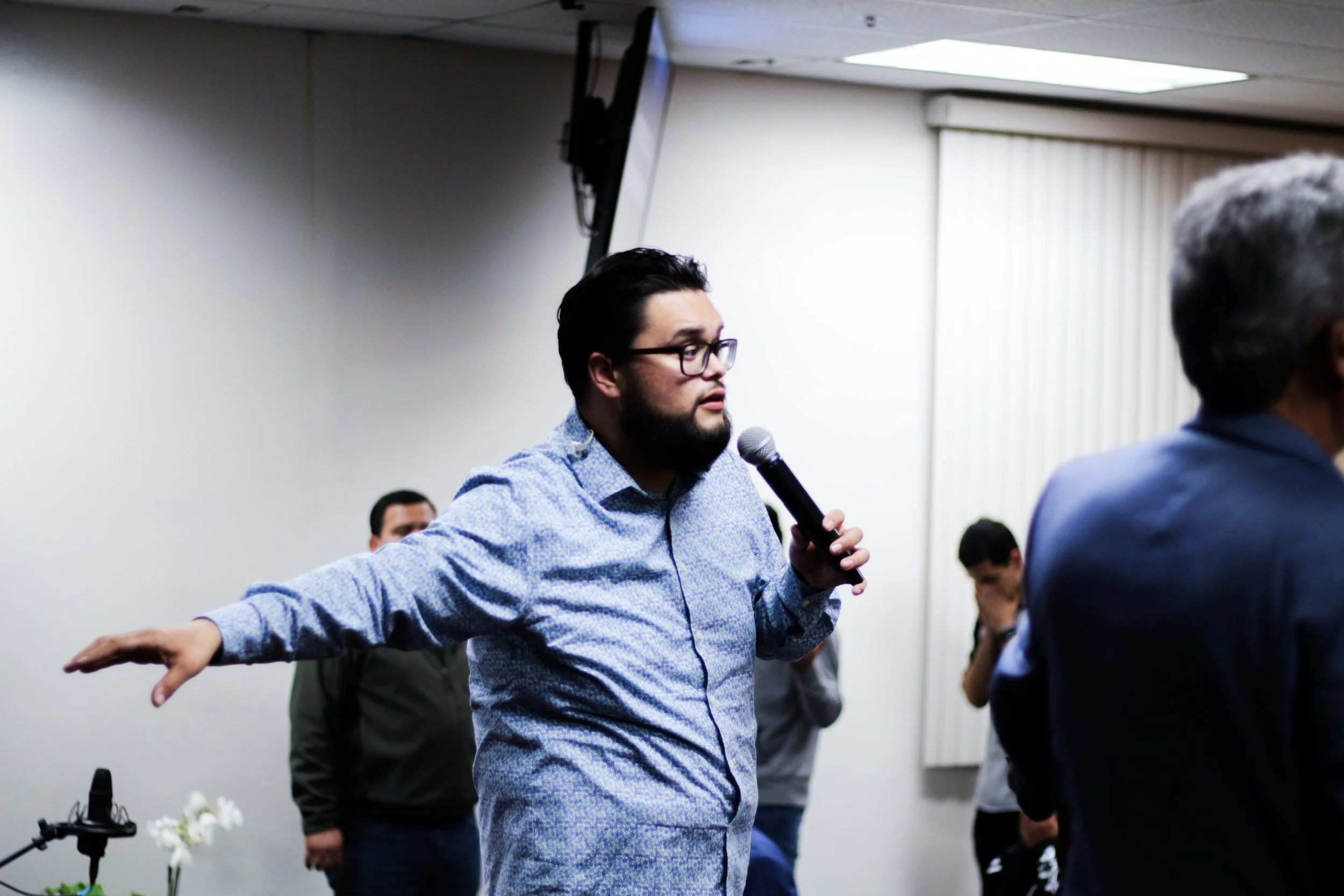Leading worship at a worship night my brother and I put together called Ligado