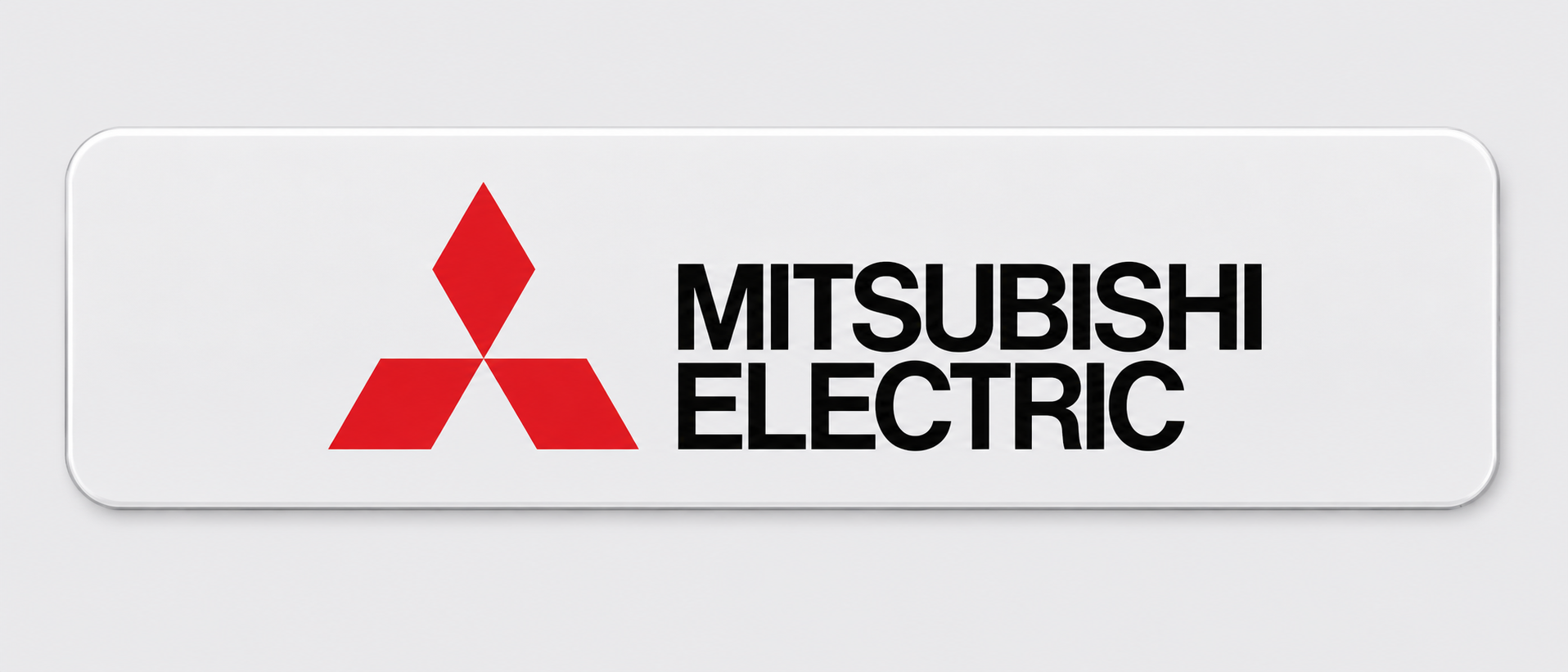 A logo of Mitsubishi Electric, featuring three red diamond shapes forming a triangle with a small gap in the center, and the text 'MITSUBISHI ELECTRIC' in black capital letters to the right of the symbol.