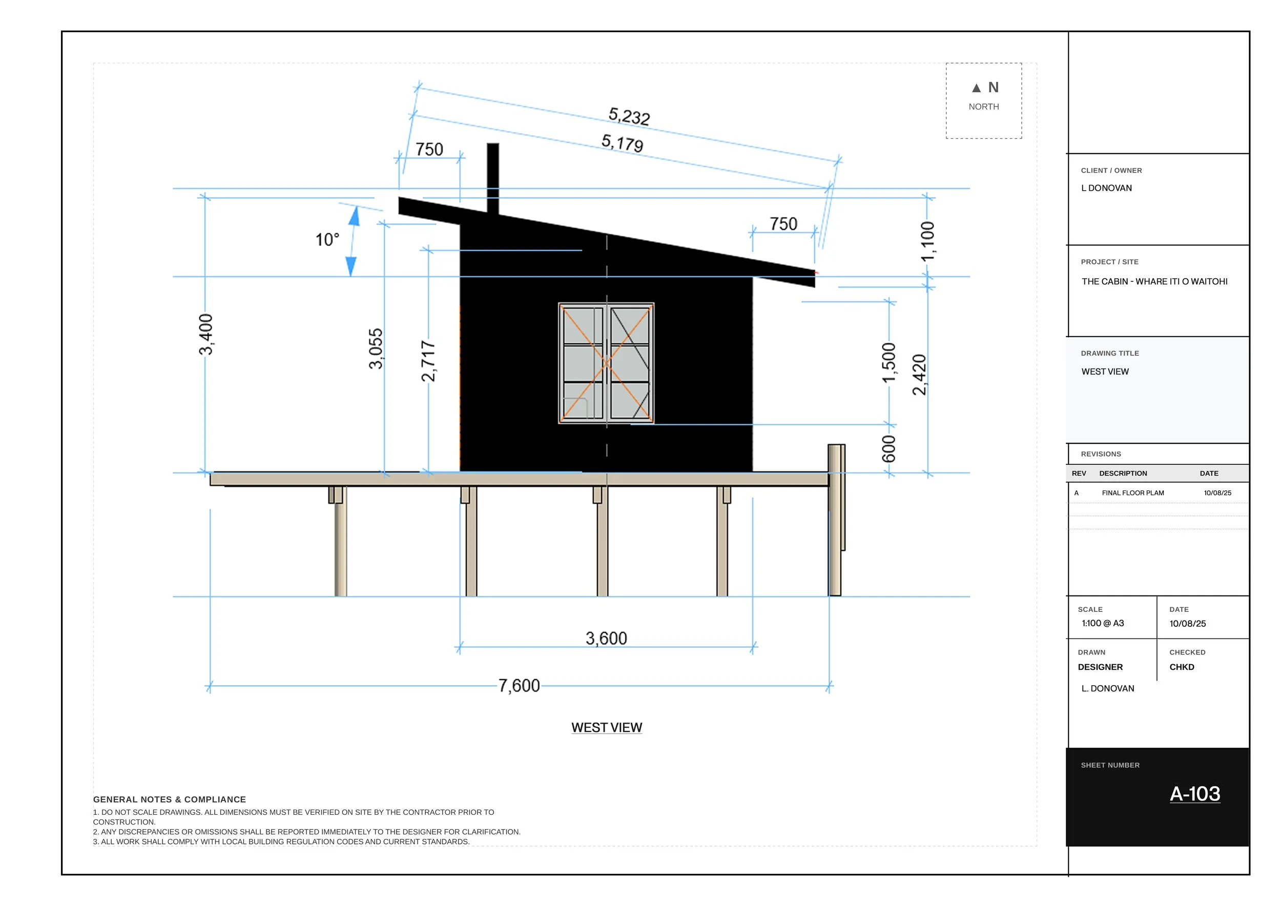 The Cabin - Waitohi West View A3_Drawing.jpg