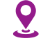 A purple map pin icon on a white background.
