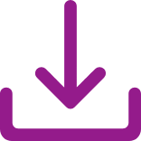 Purple downward arrow pointing into a dashed box or container