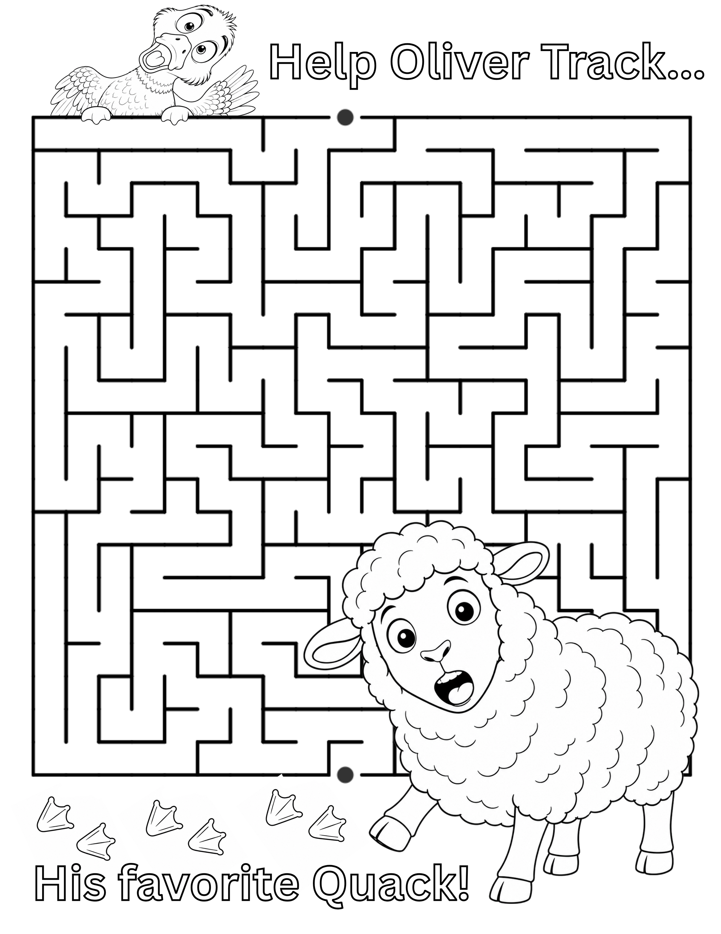 Oliver Maze Activity Sheet From Animals On The Loose