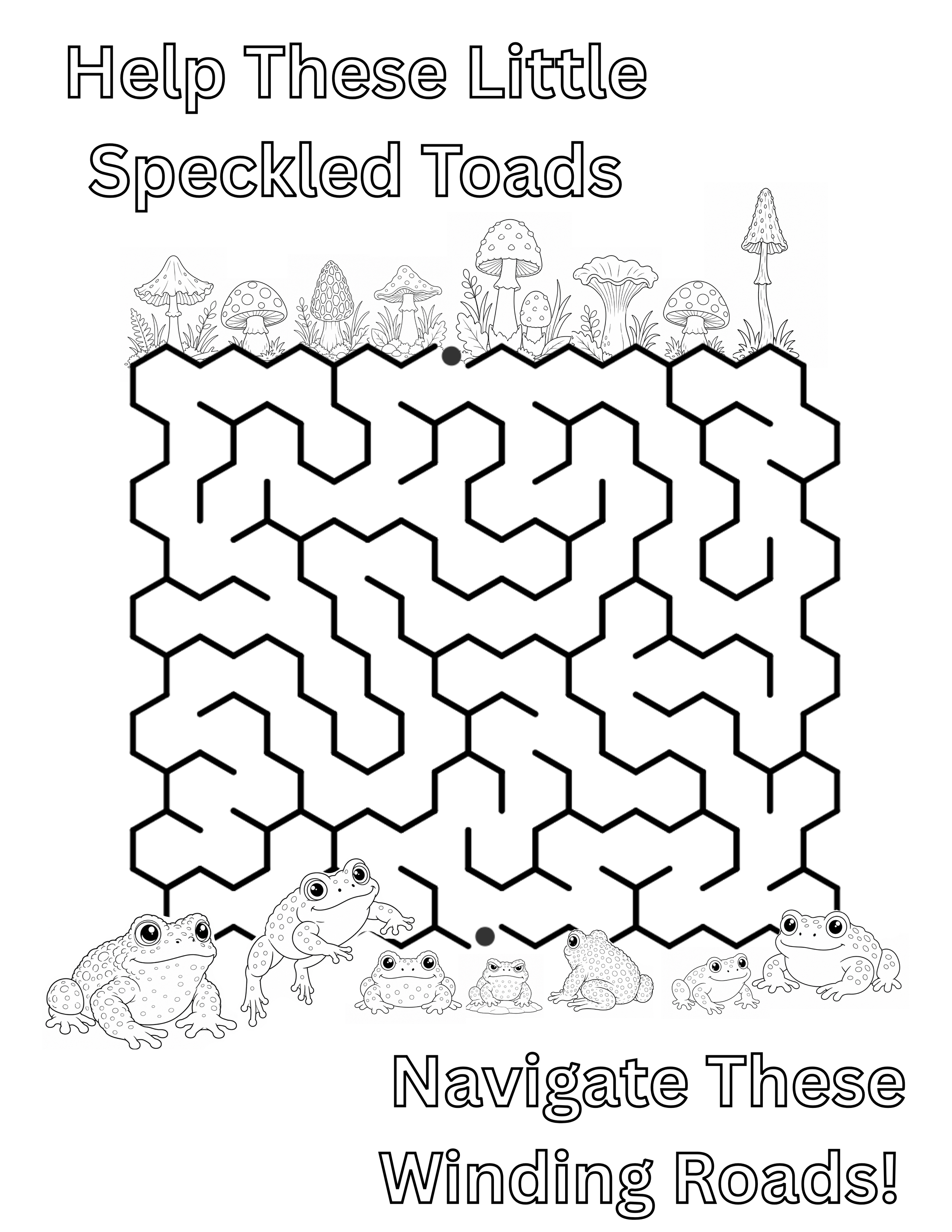 Toad & Mushroom Maze Activity Sheet