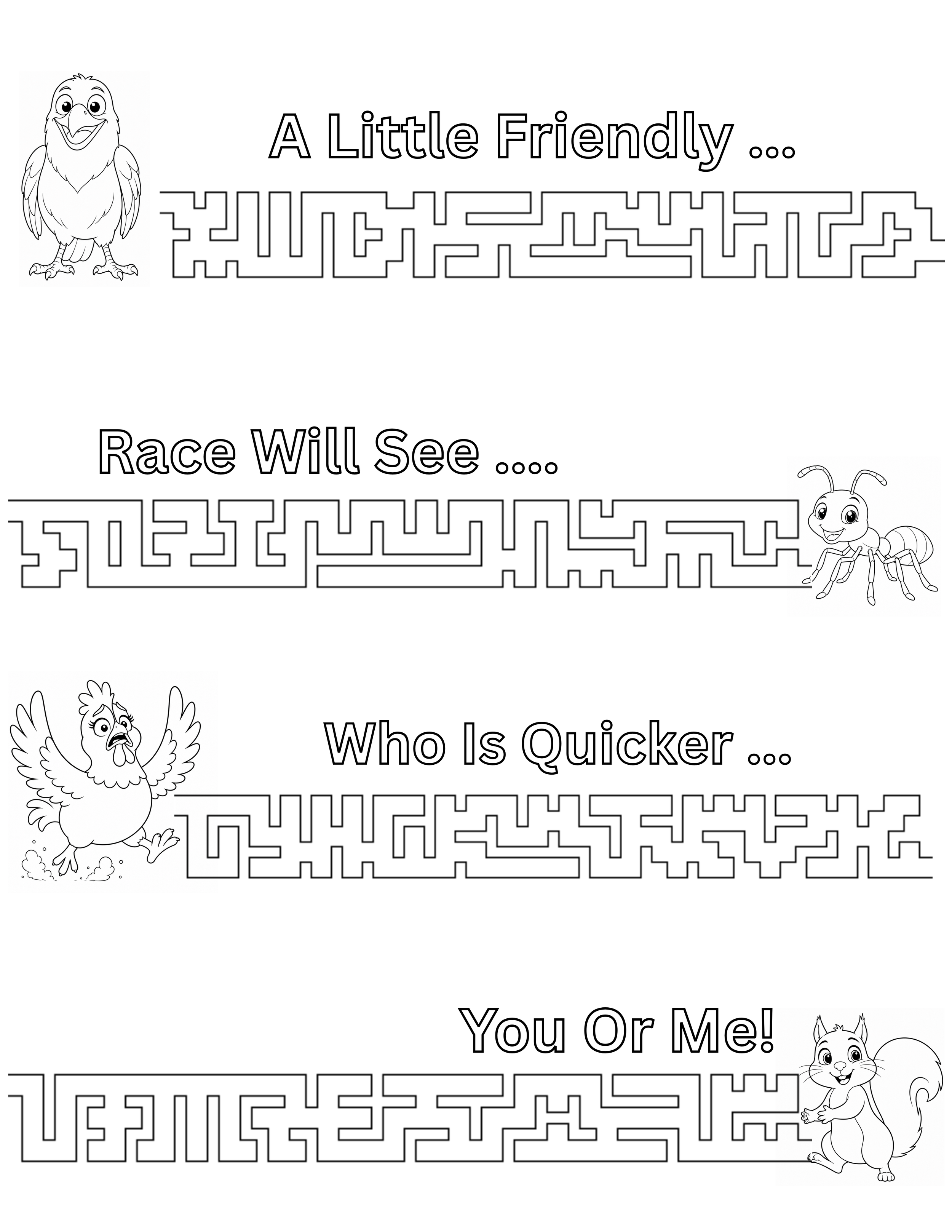 Animals On The Loose Race Activity Sheet