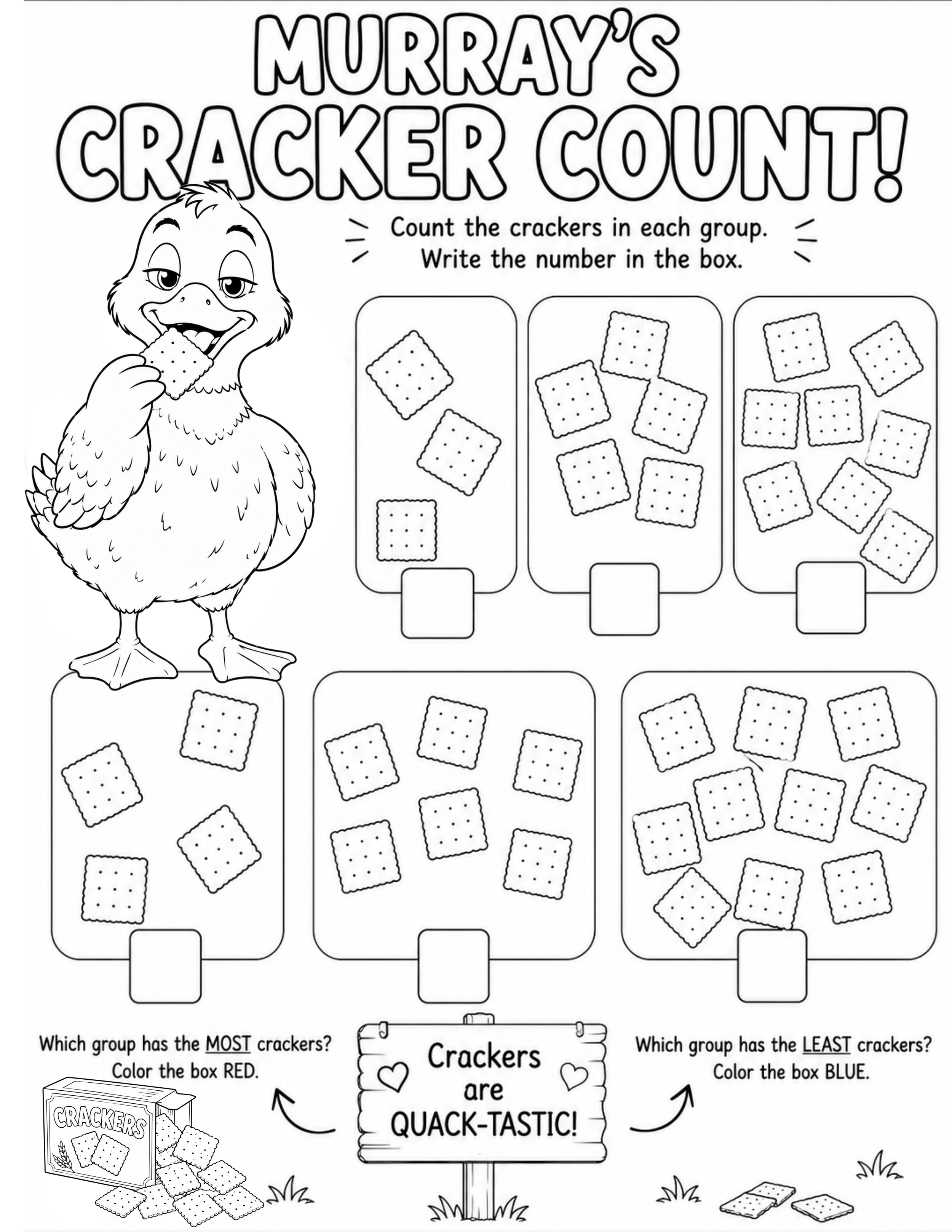 Murray's Cracker Count Activity Sheet By Story Patch Books
